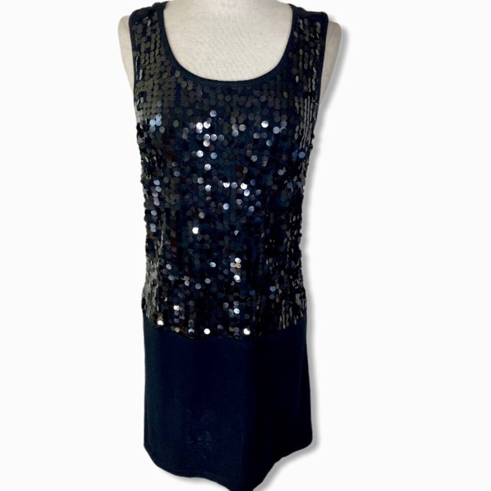 Romeo & Juliet Black sequin mini dress medium sleeveless cocktail party clubwear